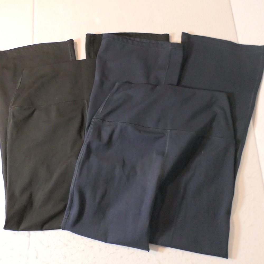 Yogalicious Womens Leggings Flare XL Black Navy Lot of 2 Lloungewear Athleisure